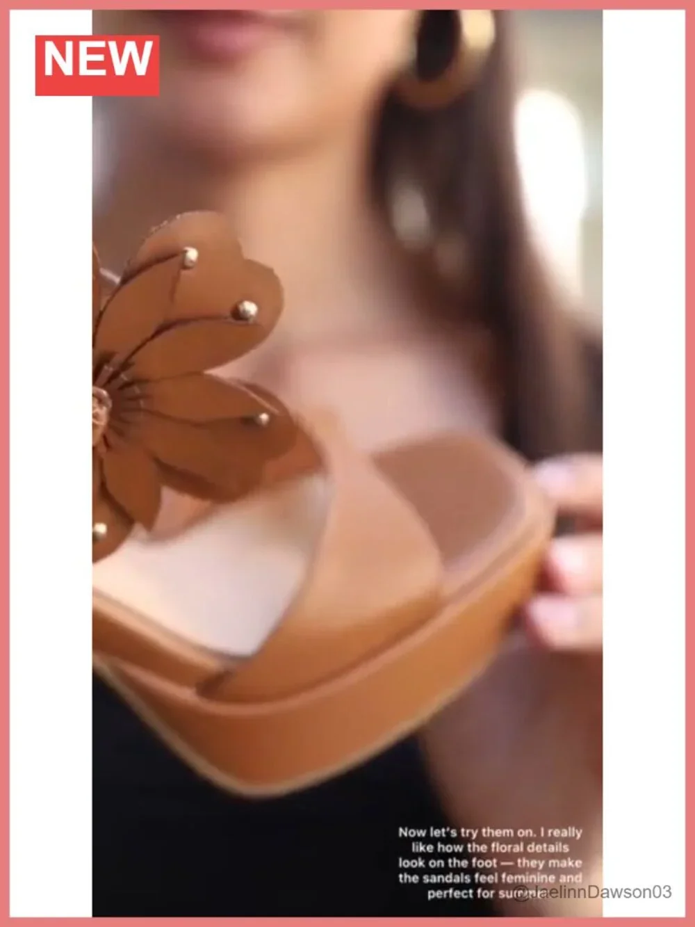 Floral Platform Sandals Strappy Heeled Sandals Block Heel Women